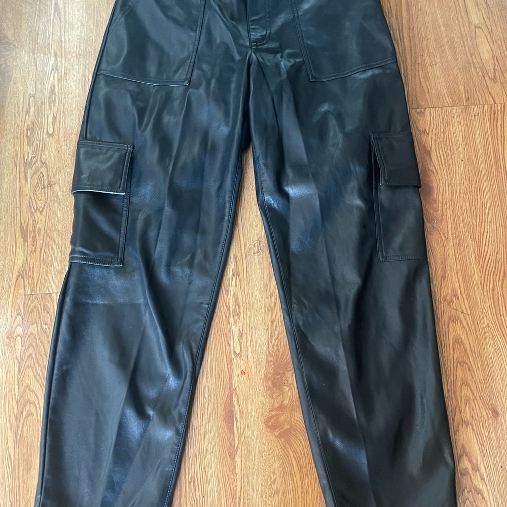 7 For All Mankind Faux Leather Cargo Pants - Picture 10 of 16